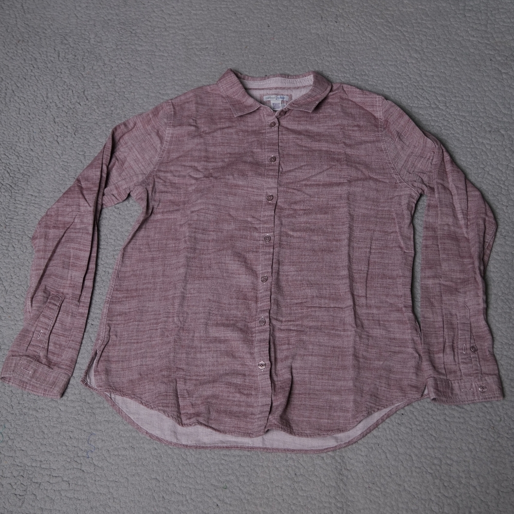 Carbon 2 Cobalt Shirt Chambray Burgundy Preppy Button Up Mens Medium